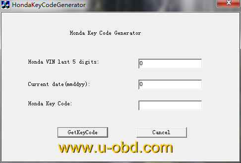 Honda key Code Generator - 95266