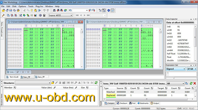 modify button on hex workshop hex editor