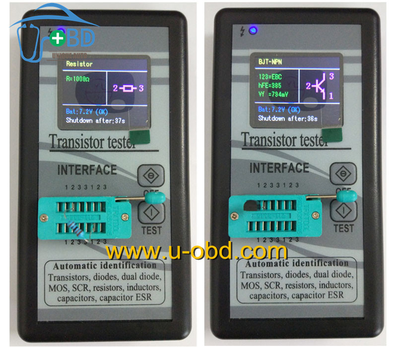 transistor diode resistor capacitor inductor tester