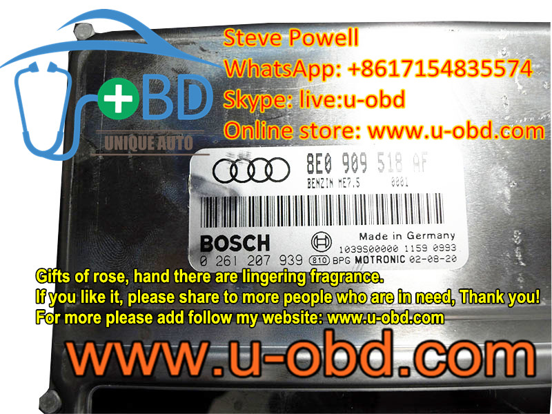 AUDI A4 TT Volkswagen Jetta Beetle Golf 1.8T engine BOSCH ME7.5 ECU repair solutions