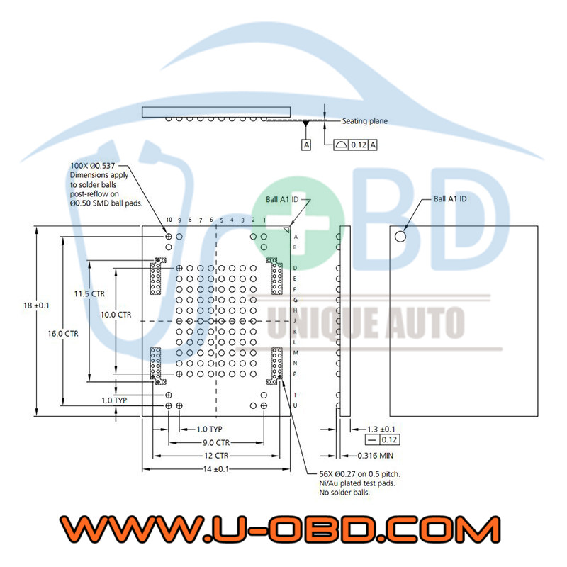 Micron MTFC series LBGA100 BGA100 Memory chip programming adapter