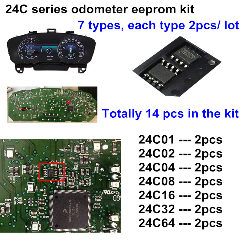 SOP8 24C Series Eeprom Kit 24C01 24C02 24C04 24C08 24C16 24C32 24C64
