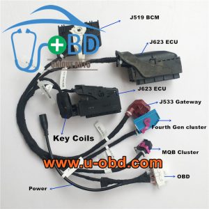 VOLKSWAGEN AUDI MQB on bench key programming test platform cable