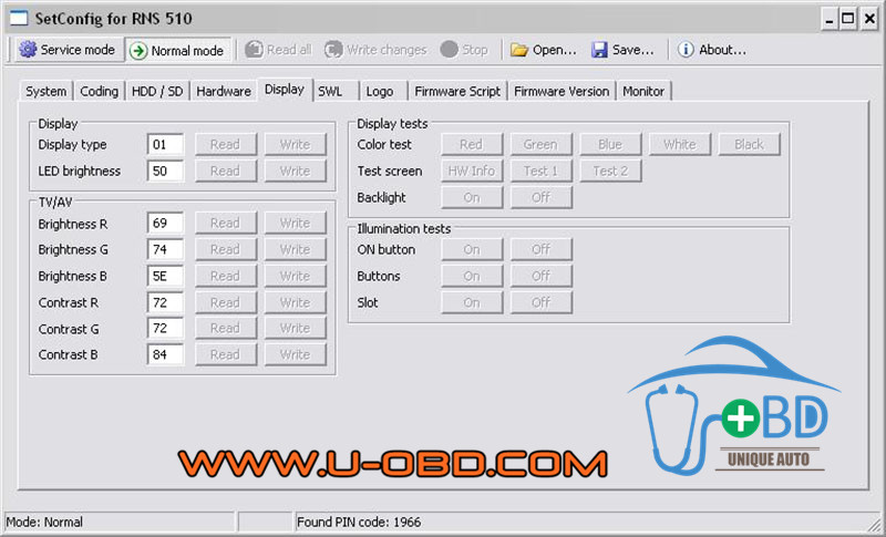 Volkswagen BENTLEY CONTINENTAL RNS510 Erase the NAND Memory tools