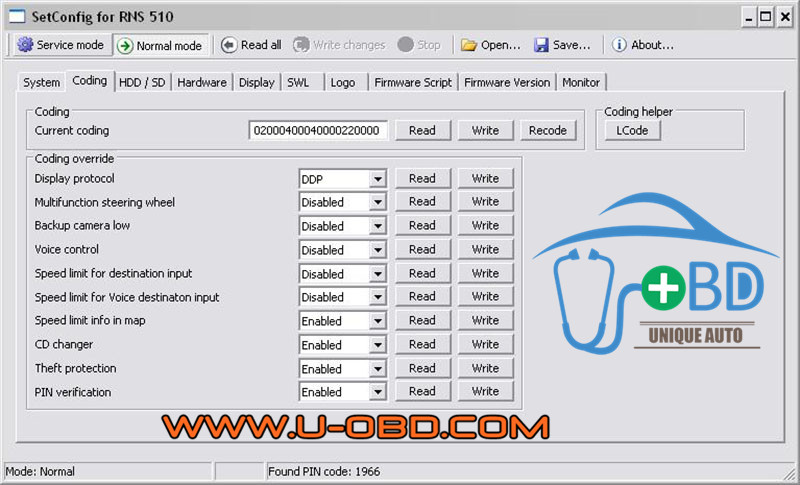 Volkswagen BENTLEY CONTINENTAL RNS510 PIN Code Erase the NAND Memory tools