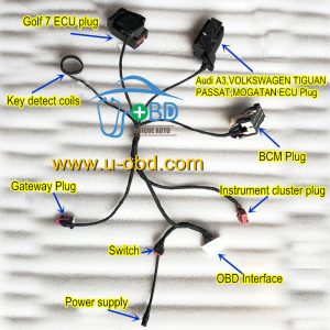 Volkswagen MQB platform key making cables testing platform