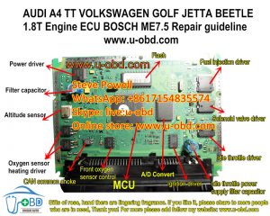 AUDI A4 TT PASSAT GOLF BEETLE JETTA 1.8T BOSCH ME7.5 ECU repair guideline